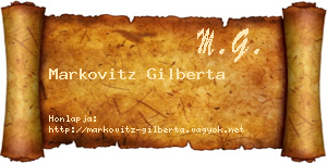 Markovitz Gilberta névjegykártya